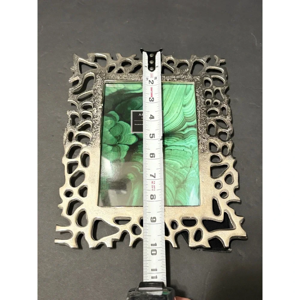 Artisan Collection Silver Openwork Coral Photo Frame 5x7 Handcrafted India